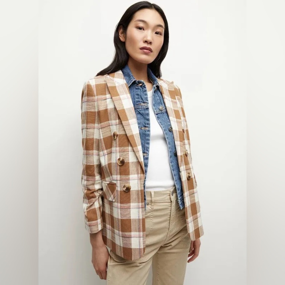 Veronica Beard Ochre Multi Beacon Dickey Jacket sz 4 nwt